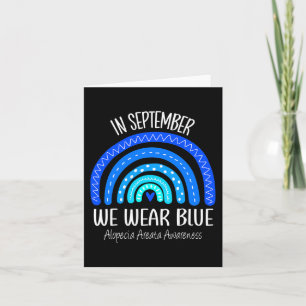Rainbow In September We Wear Blue Alopecia Areata Card