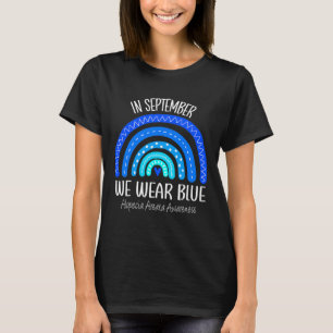 Rainbow In September We Wear Blue Alopecia Areata T-Shirt