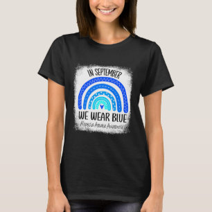 Rainbow In September We Wear Blue Alopecia Areata  T-Shirt