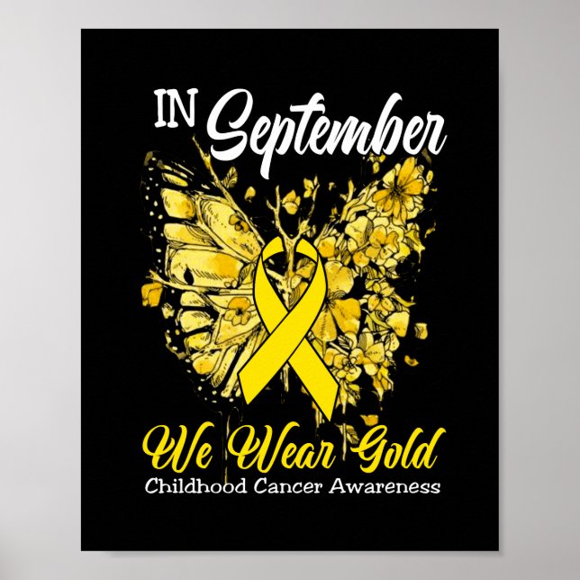 Rainbow In September We Wear Gold Childhood Cancer Poster (Front)
