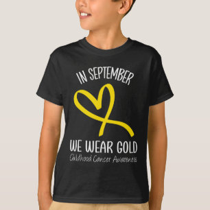 Rainbow In September We Wear Gold Childhood Cancer T-Shirt