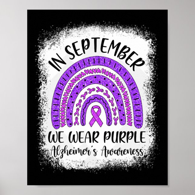 Rainbow In September We Wear Purple Alzheimer's Aw Poster (Front)