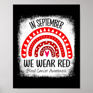 Rainbow In September We Wear Red Blood Cancer Awar Poster