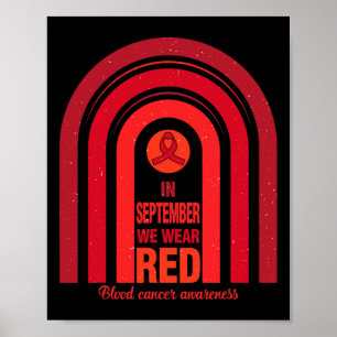 Rainbow In September We Wear Red Blood Cancer Awar Poster