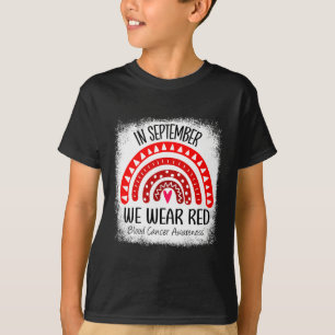 Rainbow In September We Wear Red Blood Cancer Awar T-Shirt