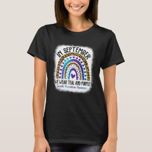 Rainbow In September We Wear Teal Purple Suicide P T-Shirt