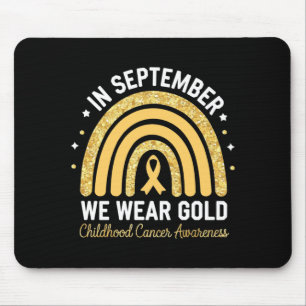Rainbow In September Wear Gold Childhood Cancer Mouse Pad