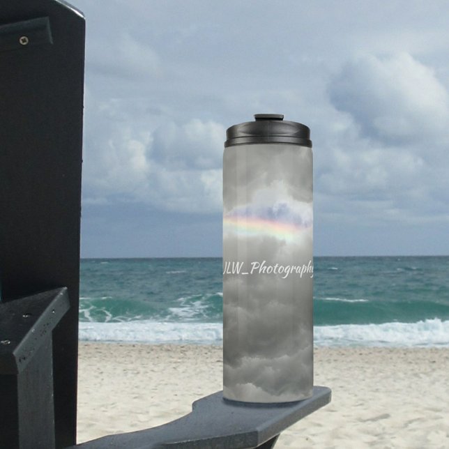 Rainbow in Storm Clouds Sky Grey Thermal Tumbler (Creator Uploaded)