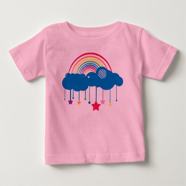 Rainbow in the Clouds Baby T-Shirt (Front)