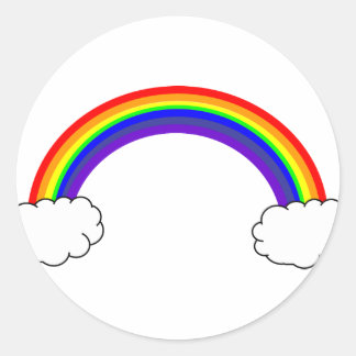 Rainbow in the Clouds Classic Round Sticker