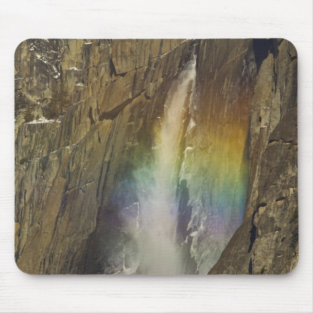 Rainbow in Upper Yosemite Falls in Yosemite Mouse Pad (Front)