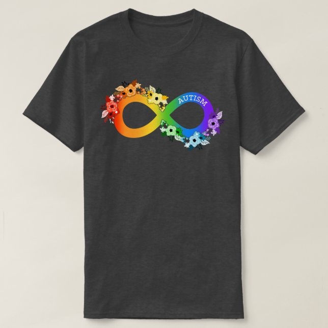 Rainbow Infinity ADHD Autism Fighter Autism Awaren T-Shirt (Design Front)