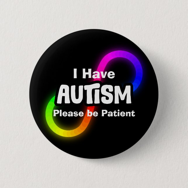 Rainbow Infinity Knot Autism Awareness   6 Cm Round Badge (Front)
