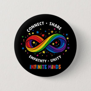 Rainbow Infinity Neurodiversity Symbol - Infinite 6 Cm Round Badge