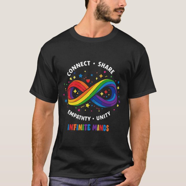 Rainbow Infinity Neurodiversity Symbol - Infinite  T-Shirt (Front)