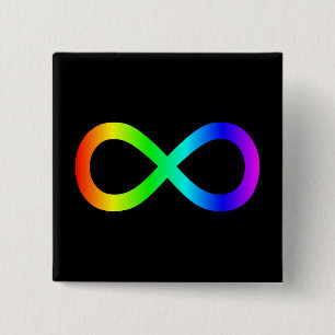 Rainbow Infinity Symbol 15 Cm Square Badge
