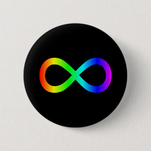 Rainbow Infinity Symbol 6 Cm Round Badge