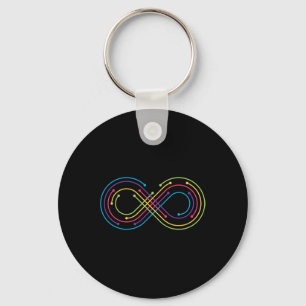 Rainbow Infinity Symbol Pride Autism Awareness Neu Key Ring