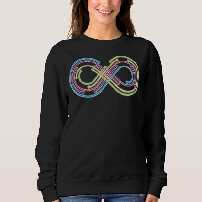 Rainbow Infinity Symbol Pride Autism Awareness Neu Sweatshirt (Front)