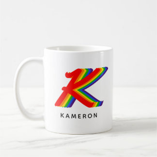  Rainbow Initial & Name Cool Stylish Modern Unique Coffee Mug