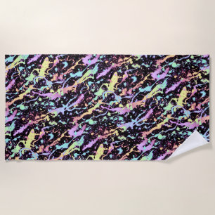 rainbow ink splash extreme : beach towel