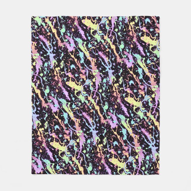 rainbow ink splash extreme : fleece blanket (Front)