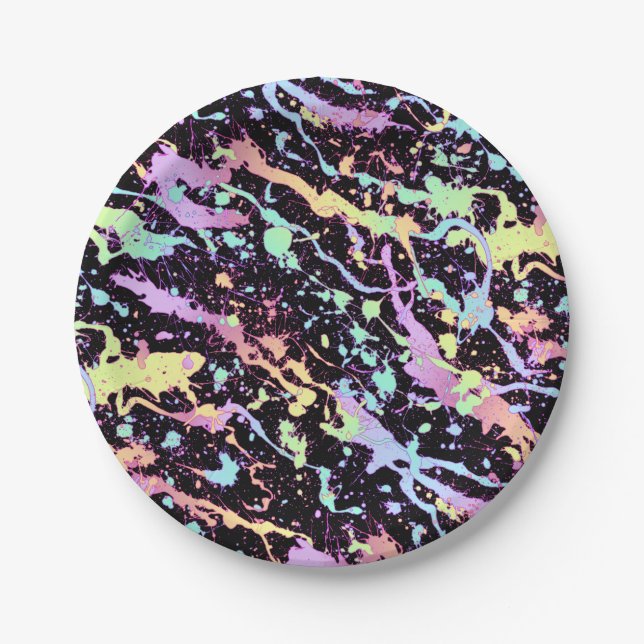 rainbow ink splash extreme : paper plate (Front)
