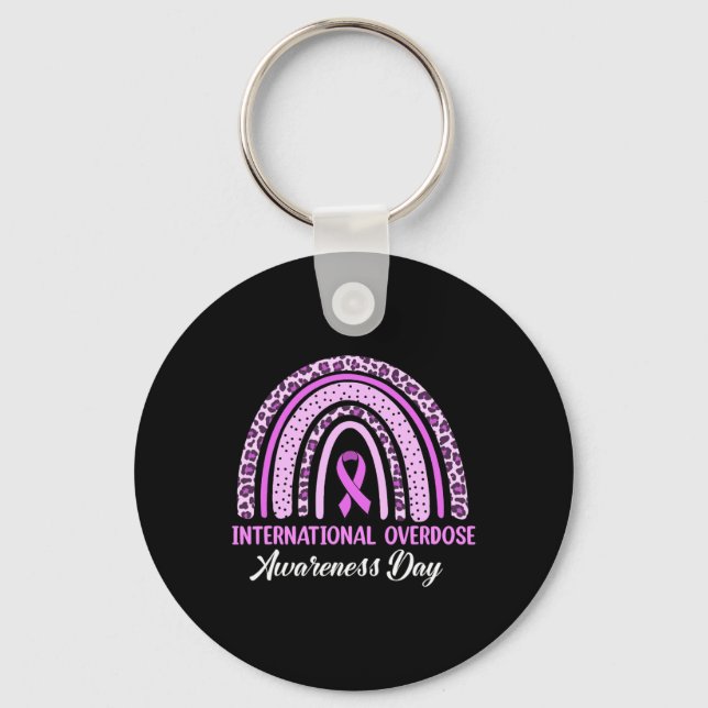 Rainbow International Overdose Awareness Day Purpl Key Ring (Front)