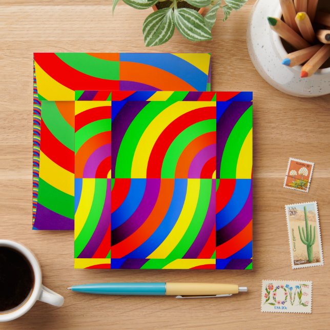 RAINBOW INVITATION GREETING PACKAGE ENVELOPE (Desk)