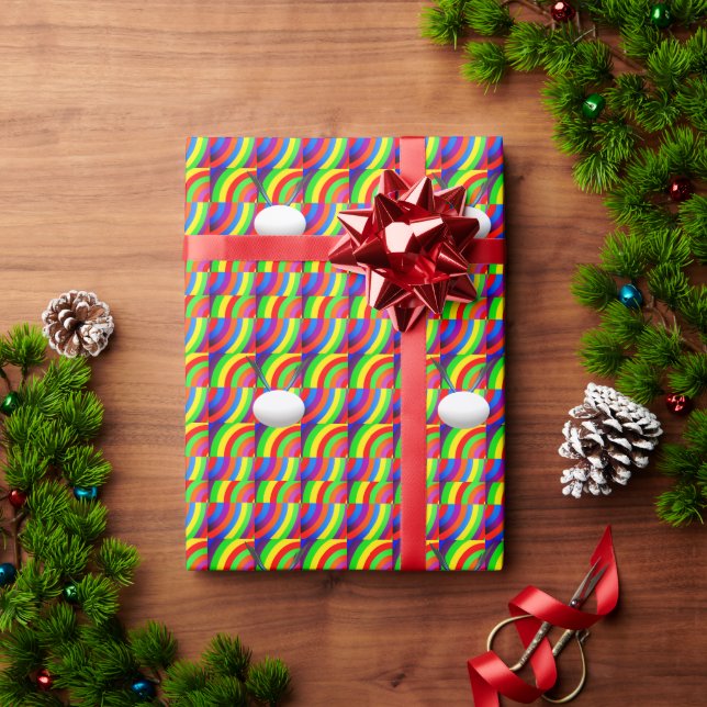 RAINBOW INVITATION GREETING PACKAGE WRAPPING PAPER (Holiday Gift)