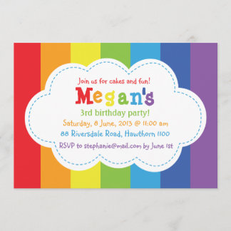 Rainbow Invitation / Rainbow Invite / Colourful