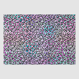 Rainbow Iridescent Gradient and Leopard Spots Tissue Paper