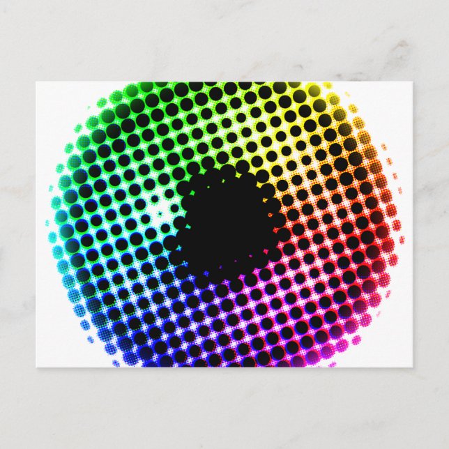 Rainbow Iris Unicorn Eye Colour Spectrum Comic Postcard (Front)