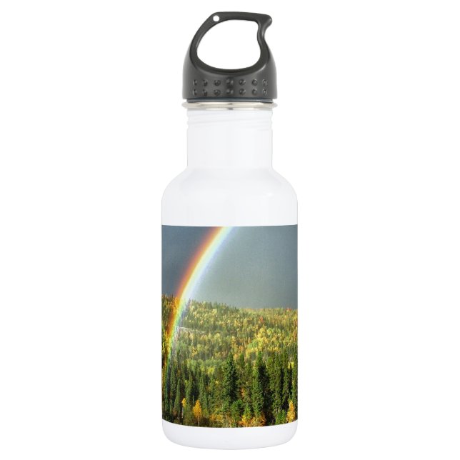 rainbow irish luck lucky nature sky water trees 532 ml water bottle (Front)