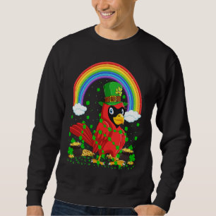 Rainbow Irish Shamrock Cardinal Bird St Patrick's  Sweatshirt