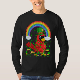 Rainbow Irish Shamrock Cardinal Bird St Patrick's  T-Shirt