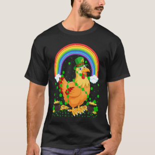 Rainbow Irish Shamrock Chicken Bird St Patrick's D T-Shirt