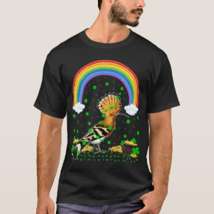 Rainbow Irish Shamrock Hoopoe Bird St Patrick's Da T-Shirt