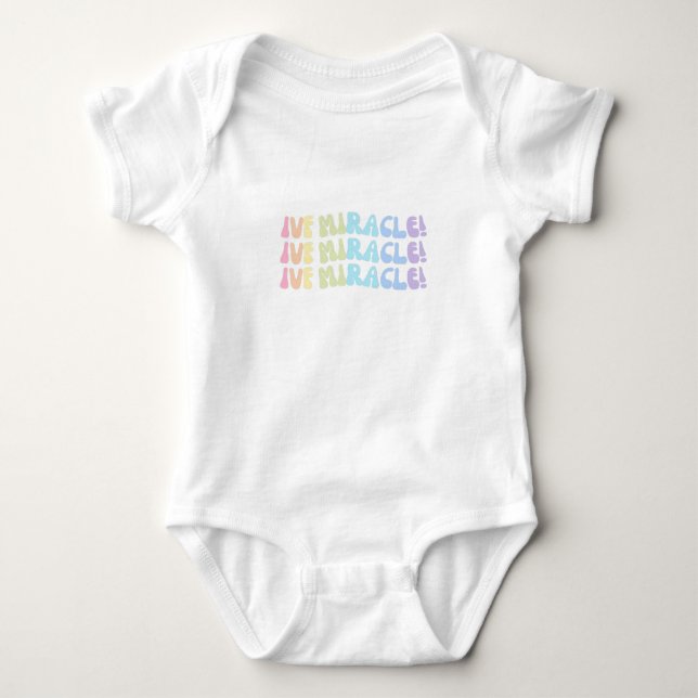 Rainbow IVF MIRACLE Preppy Infertility Awareness Baby Bodysuit (Front)
