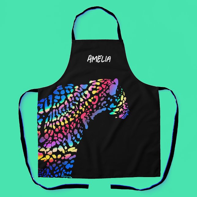  Rainbow Jaguar Personalised Apron (Creator Uploaded)