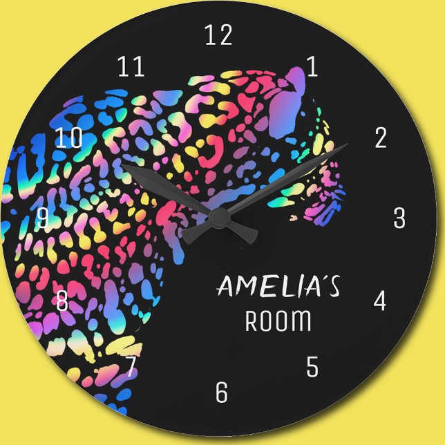  Rainbow Jaguar Personalised Clock (Creator Uploaded)