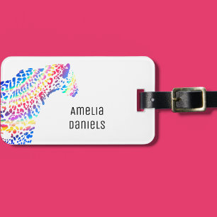 Rainbow Jaguar Personalized Luggage Tag