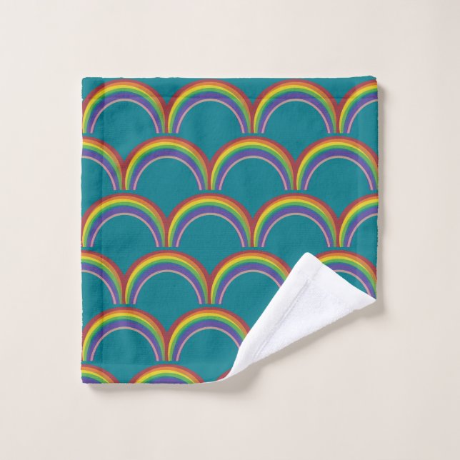 Rainbow Japanese Fan Wash Cloth (Wash Cloth)