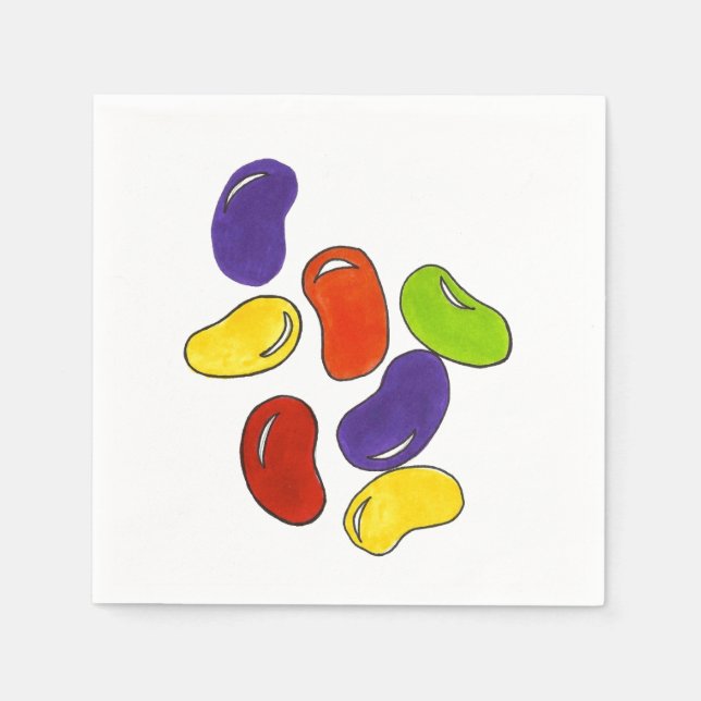 Rainbow Jelly Bean Beans Candy Easter Napkins (Front)