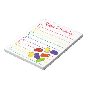 Rainbow Jelly Bean Candy Personalised To Do List Notepad
