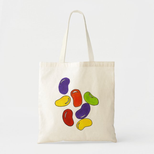 Rainbow Jelly Bean Jellybean Easter Basket Candy Tote Bag (Front)