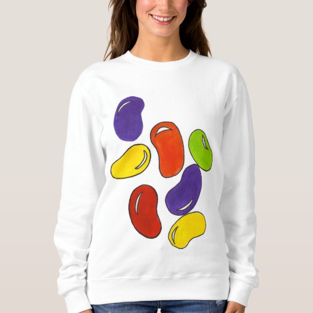 Rainbow Jelly Beans Easter Candy Foodie Sweatshirt (Front)