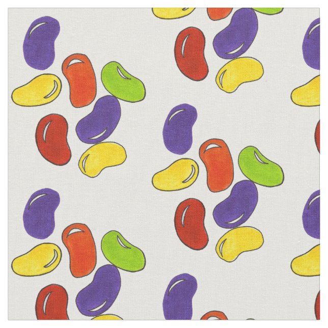 Rainbow Jellybean Jelly Bean Beans Candy Fabric (Close Up)