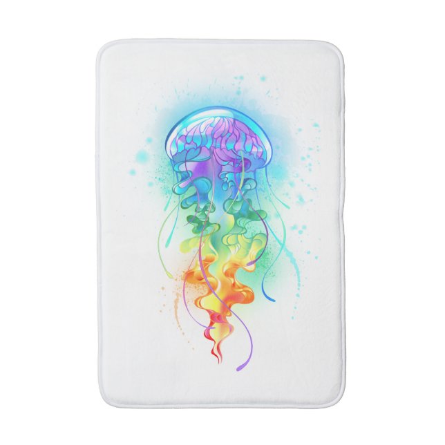 Rainbow jellyfish bath mat (Front Vertical)