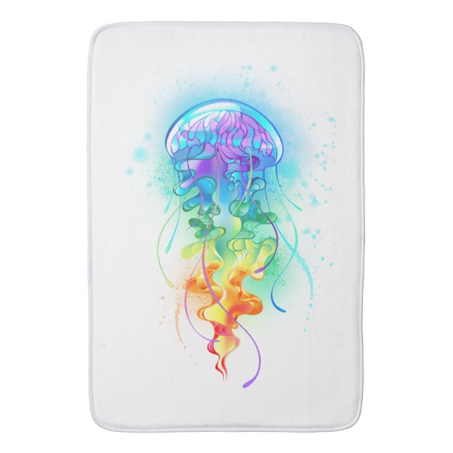 Rainbow jellyfish bath mat (Front Vertical)
